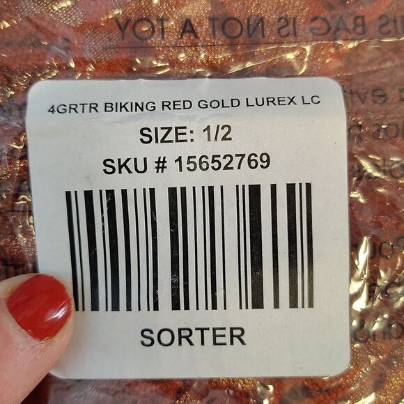 Torrid Biking Red Gold Lurex Garter Plussize 1X | 2X (14- 20) NWT - Picture 15 of 16